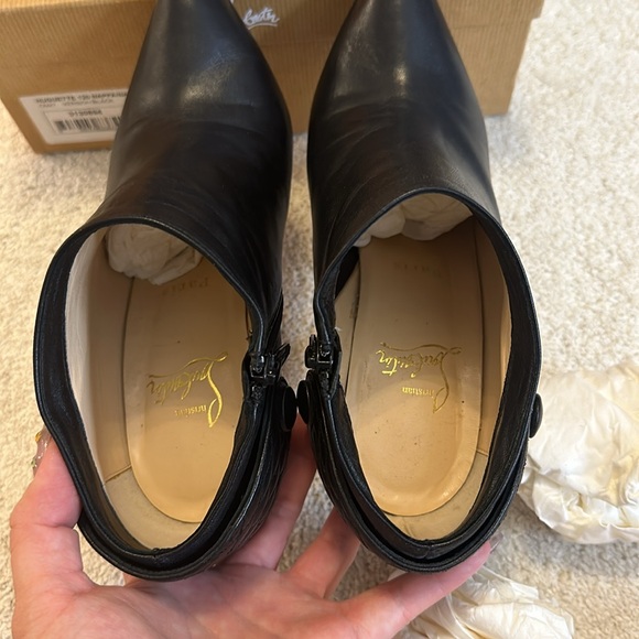 Christian Louboutin Huguette 120 Boots Nappa Brode Sz 37 - Picture 10 of 13